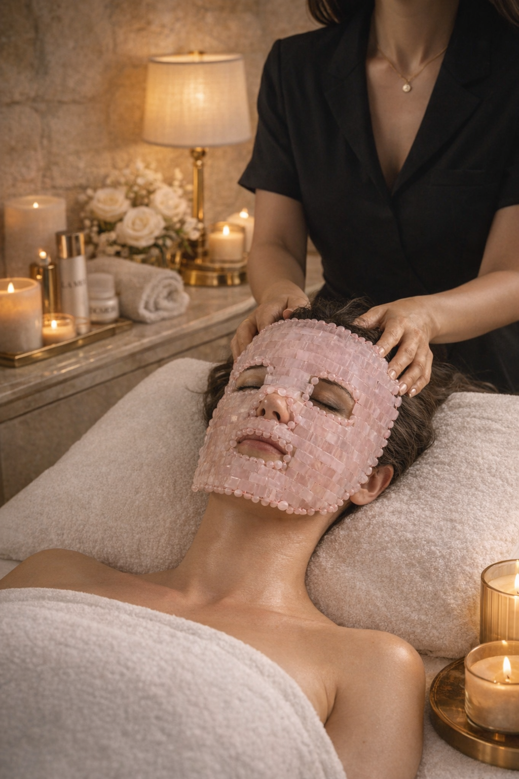 Cuarzo rosa en detalle Grado A+